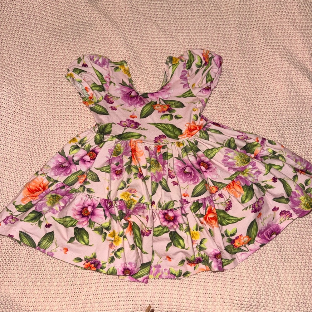 Janie and Jack Floral Dress - Pink, Purple, and Orange